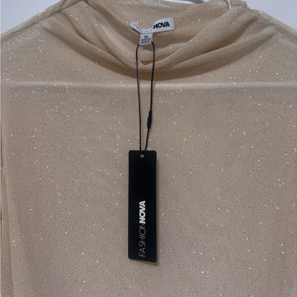Fashion Nova Glittering Nude Top
